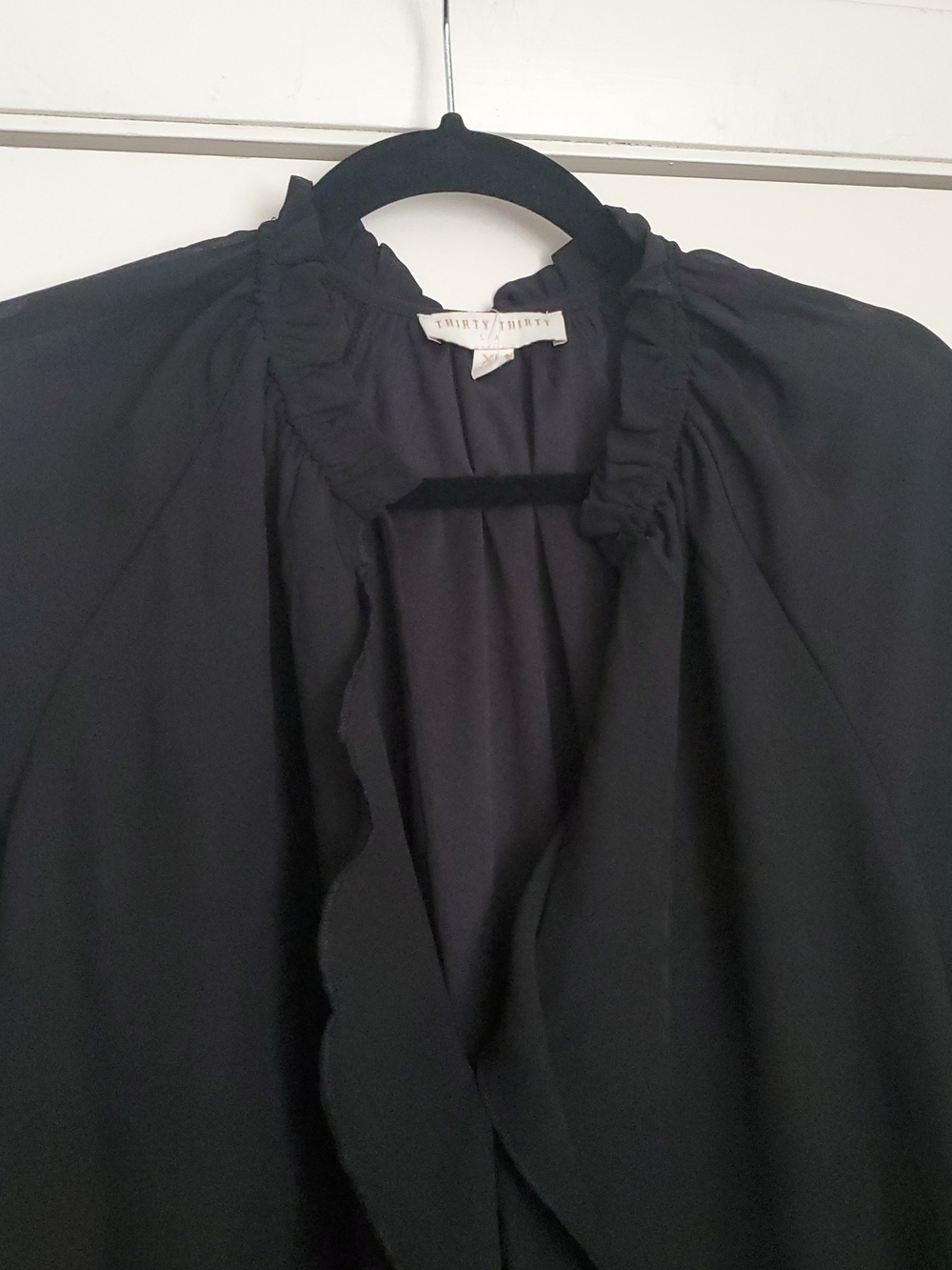 *NWT* THIRTY/ THIRTY L ABlack Ruffle Long Sleeve Tunic Dress - Picture 3 of 13